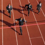 Businessman Winning Race