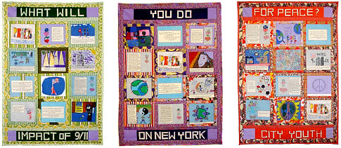 Artist Faith Rinngold and New York children, ages 8-10, created the 9/11 Peace Story Quilt, 2006